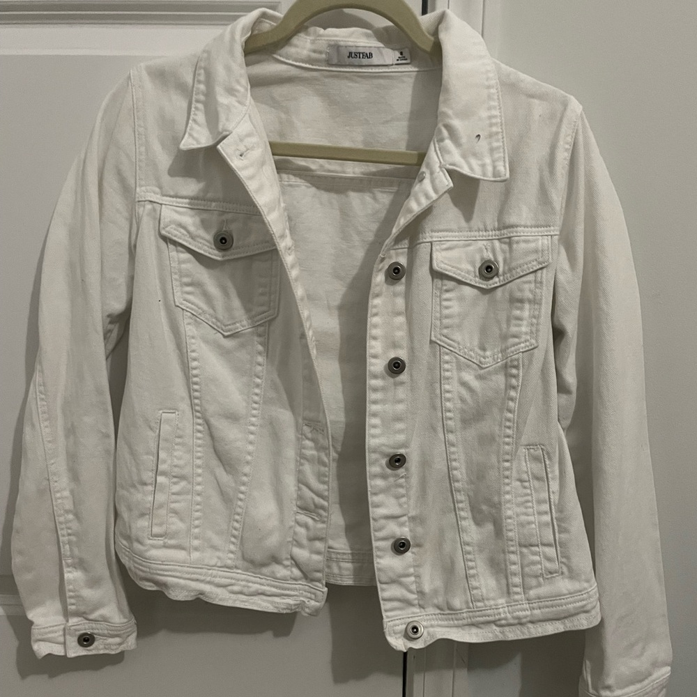 Justfab white denim jacket